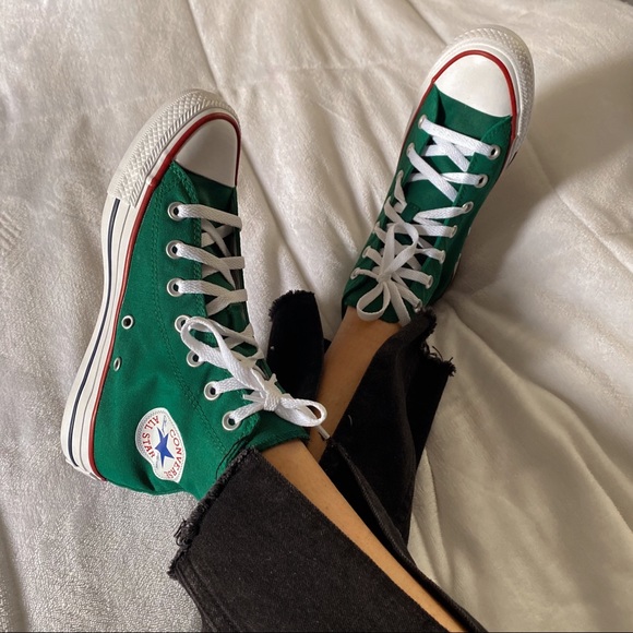 Custom Converse All Star High Top Forest Green - Picture 2 of 11